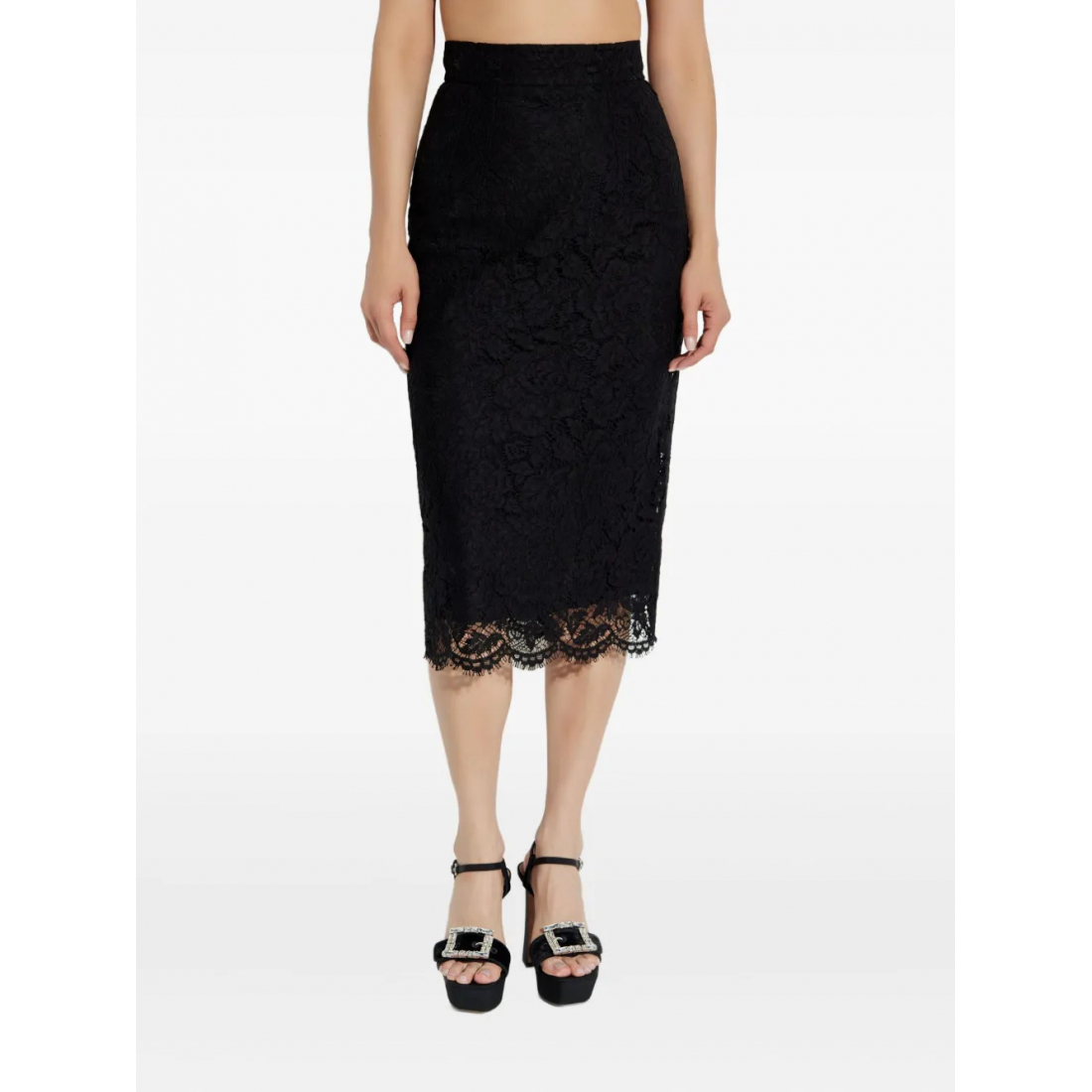 Women's 'Dna Lace Scalloped-Hem' Midi Skirt