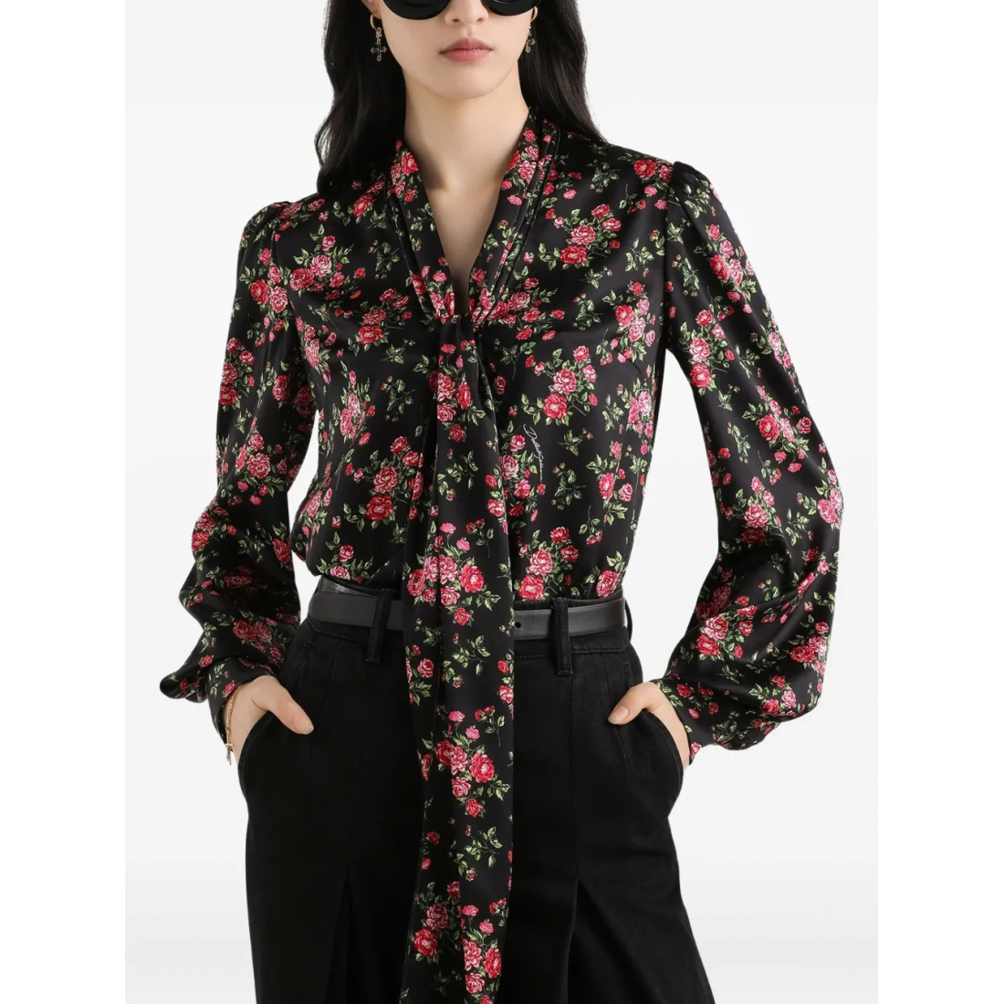 Blouse 'Floral Tie-Neck' pour Femmes