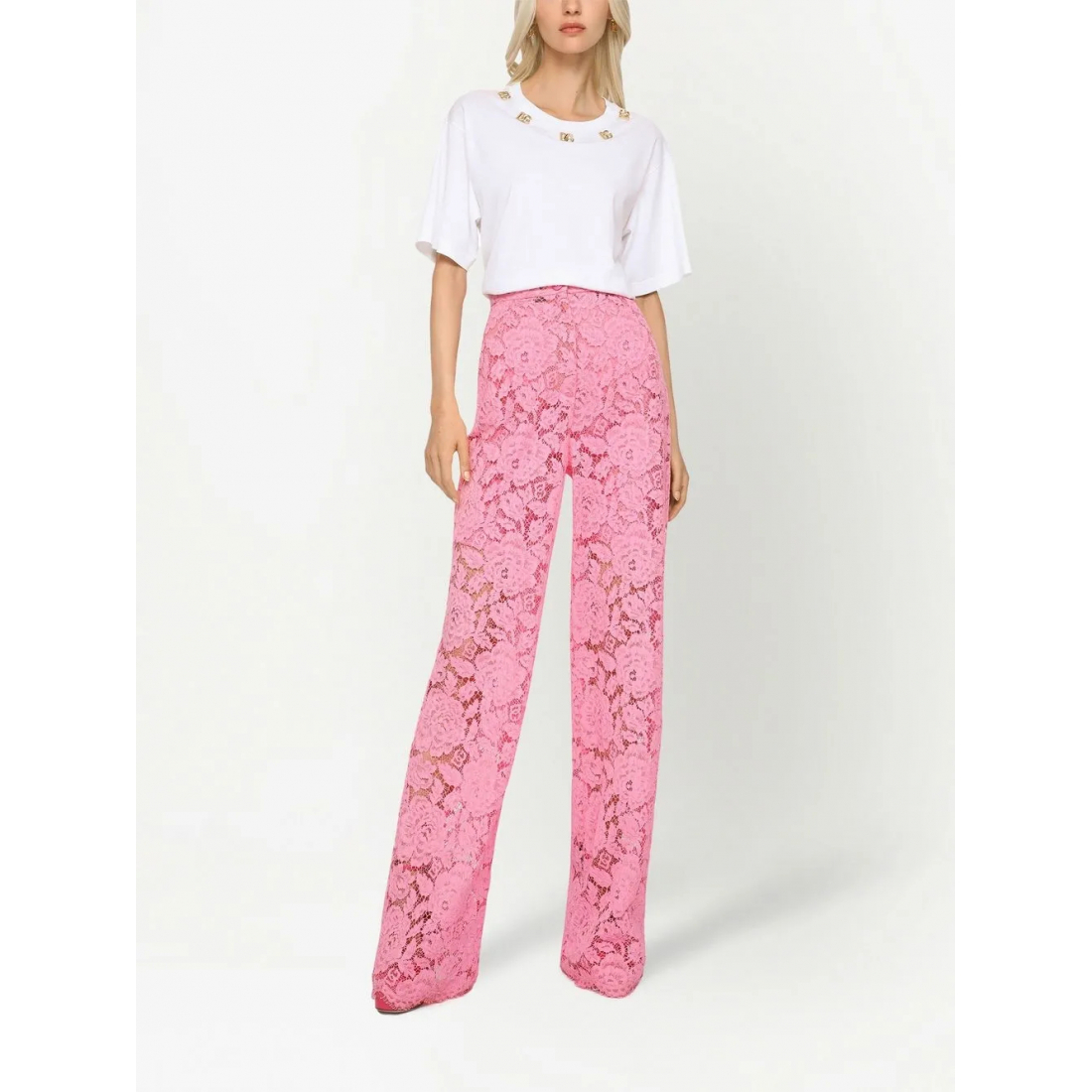 Pantalon 'Floral-Lace Flared' pour Femmes