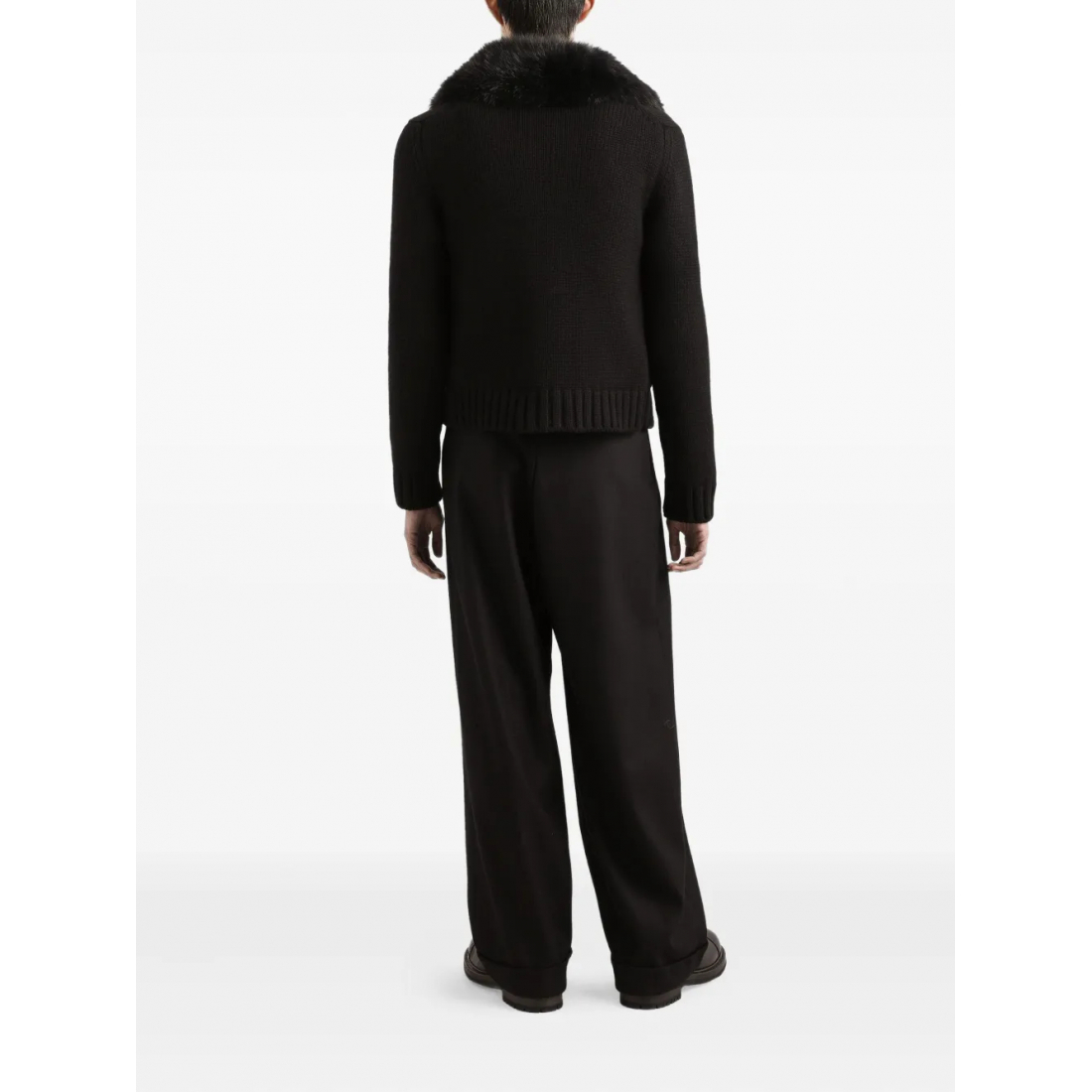 Men's 'Faux-Fur-Collar Buttoned-Up' Cardigan