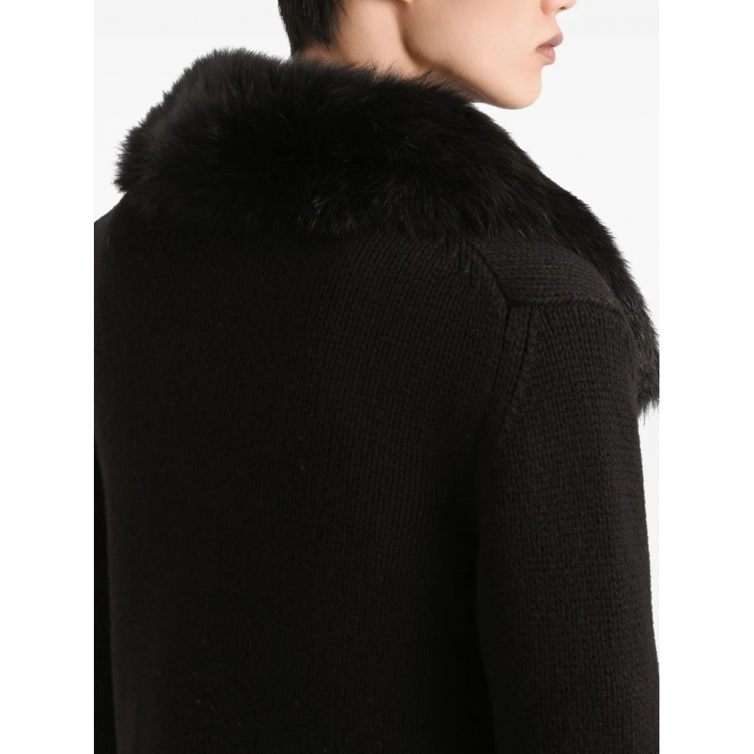 Men's 'Faux-Fur-Collar Buttoned-Up' Cardigan