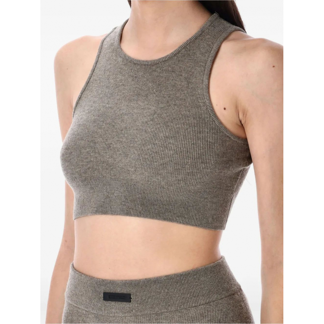 'Crew-Neck Ribbed' Top für Damen