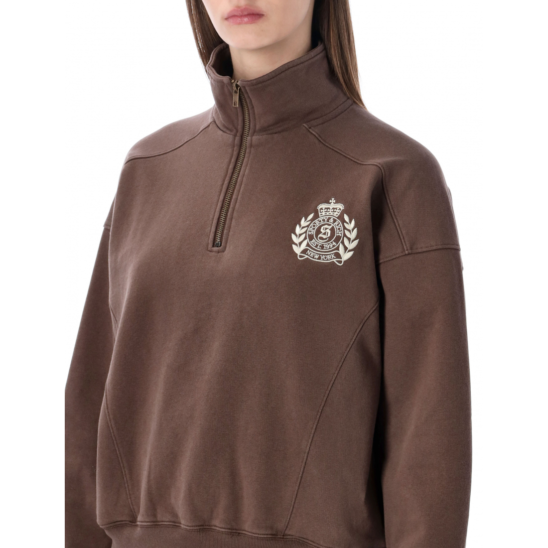 Pull 'Embroidered Quarter Zip' pour Femmes