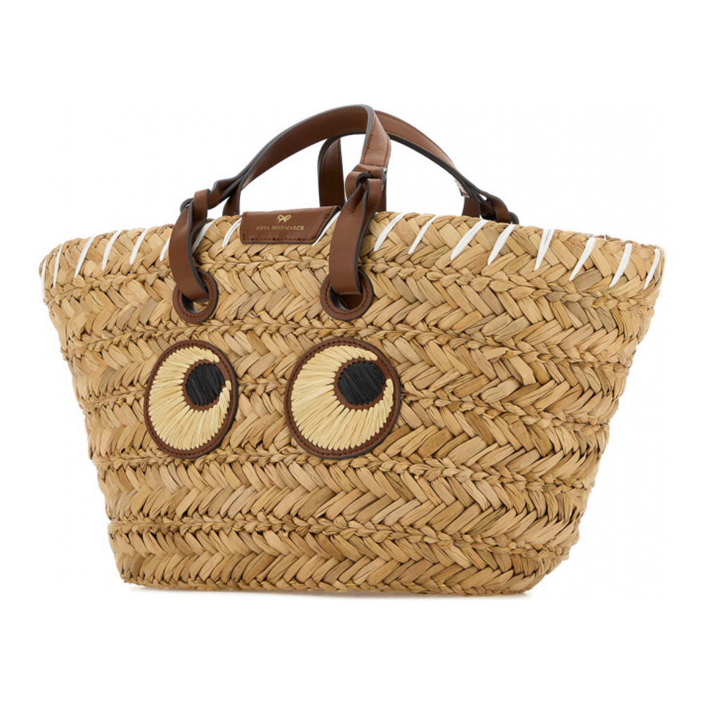 Women's 'Raffia Small Paper Eyes' Shopping Bag