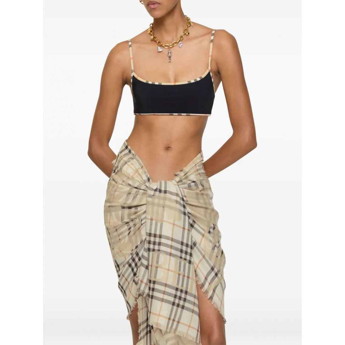 Women's 'Check-Trim' Bikini Top