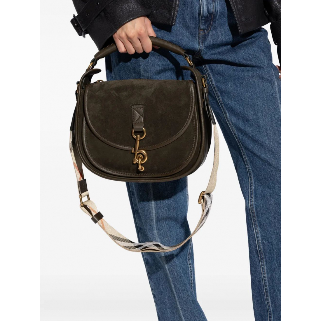 'Small B Clip Check-Strap' Tote Handtasche für Damen