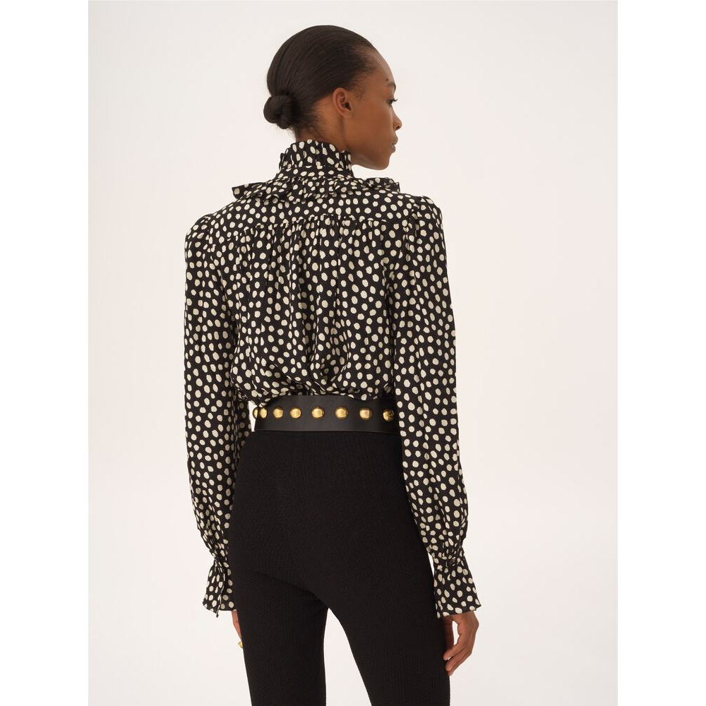 Women's 'Tie-Front Ruffled' Long Sleeve Blouse