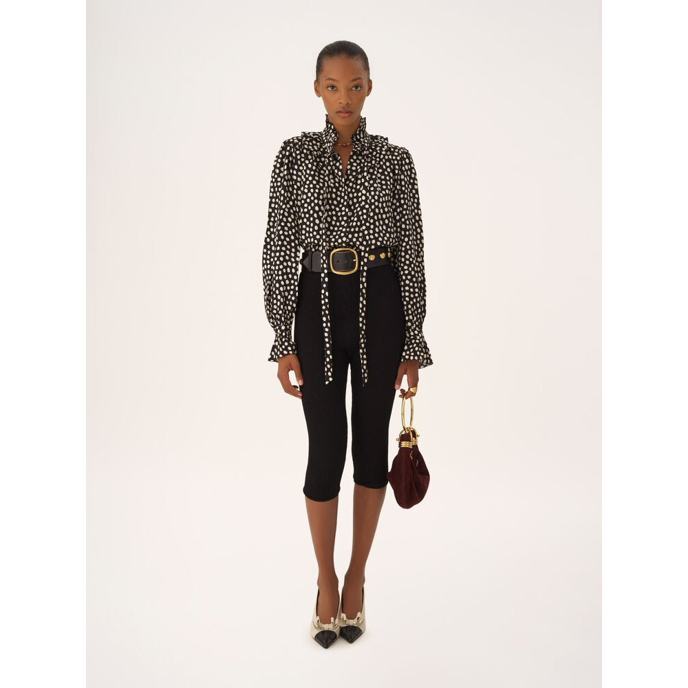 Women's 'Tie-Front Ruffled' Long Sleeve Blouse