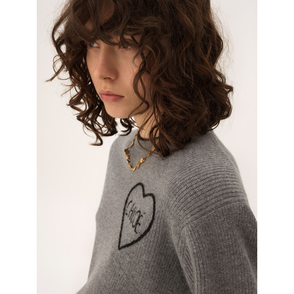 'Cropped Fitted Logo' Pullover für Damen