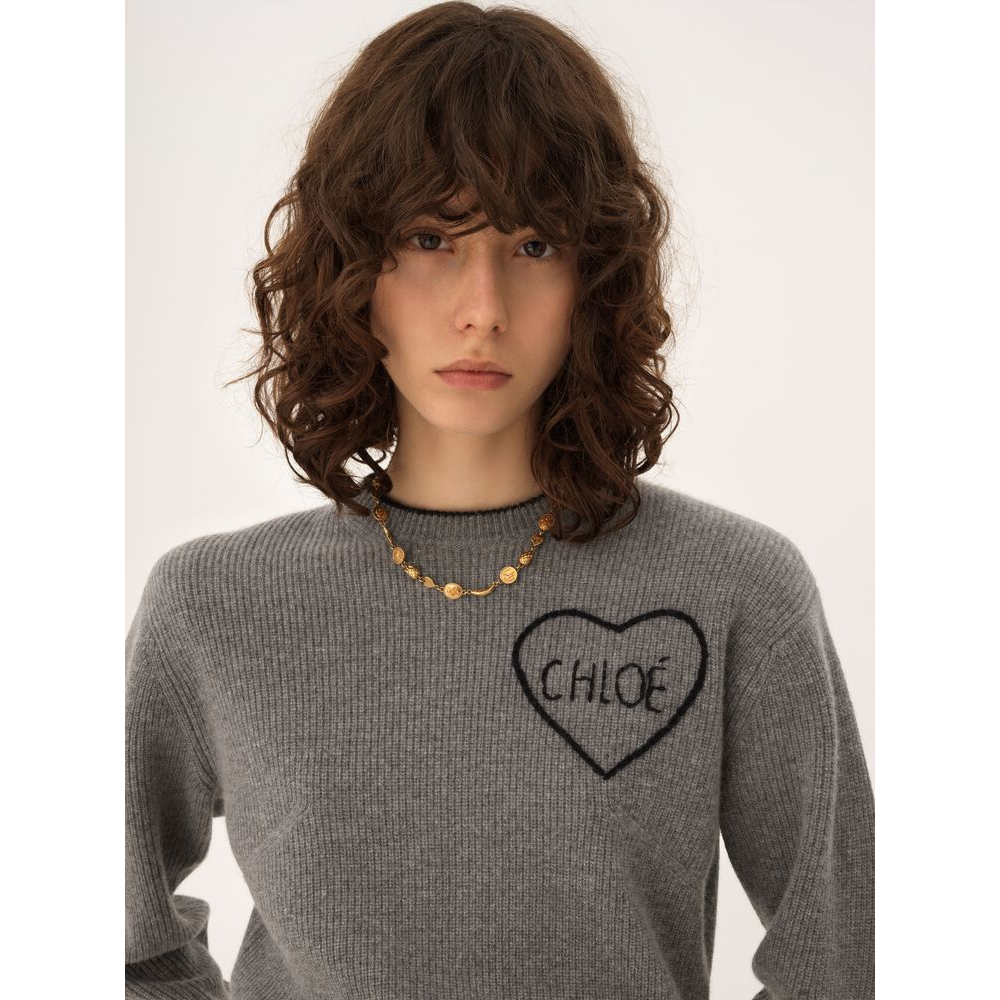 'Cropped Fitted Logo' Pullover für Damen