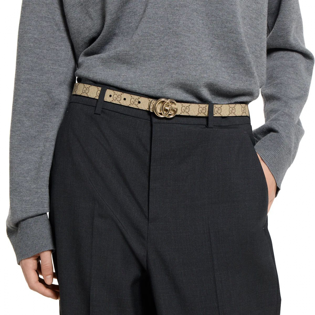 Women's 'Reversible GG Marmont Thin' Belt