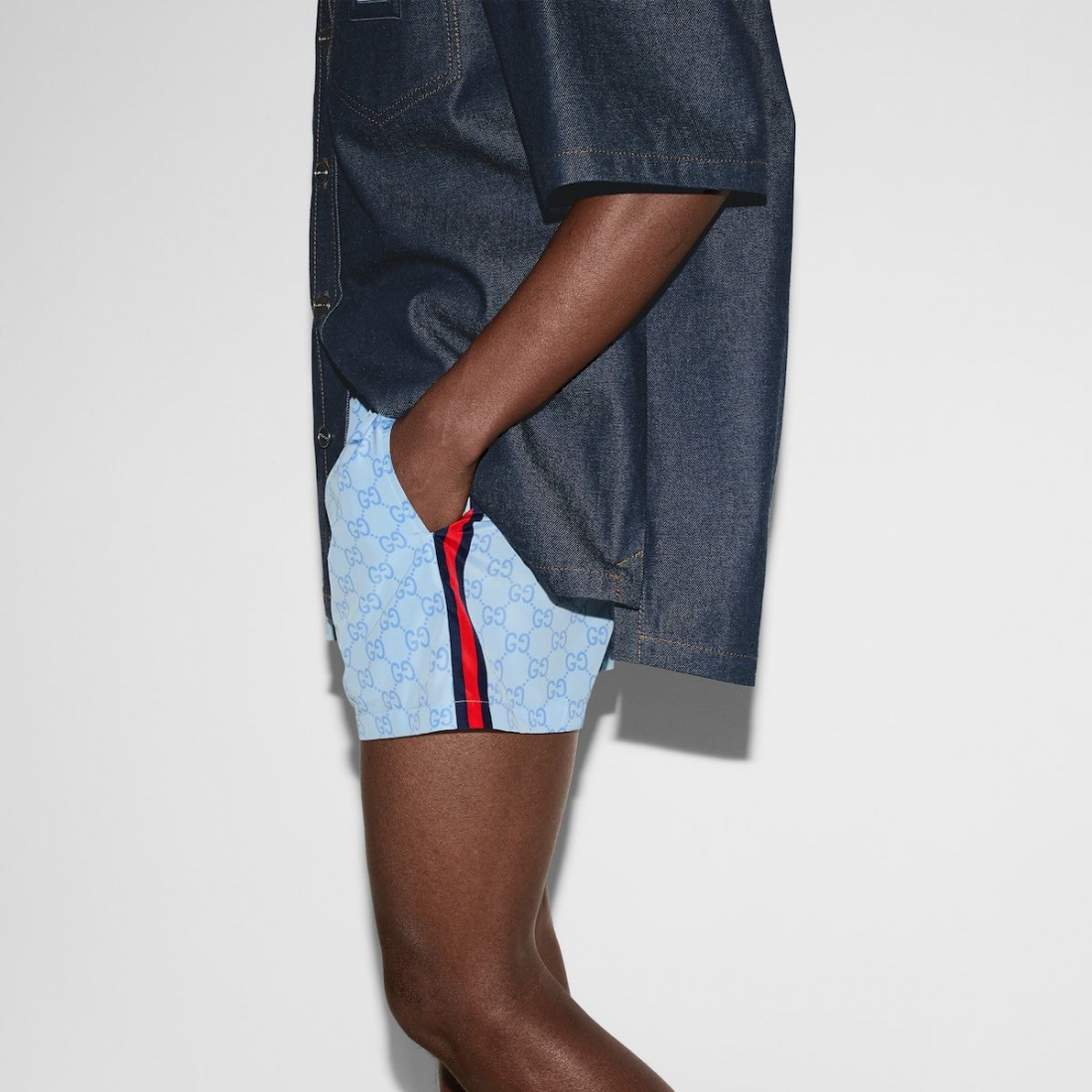 Short de bain 'Printed Poplin Tech' pour Hommes