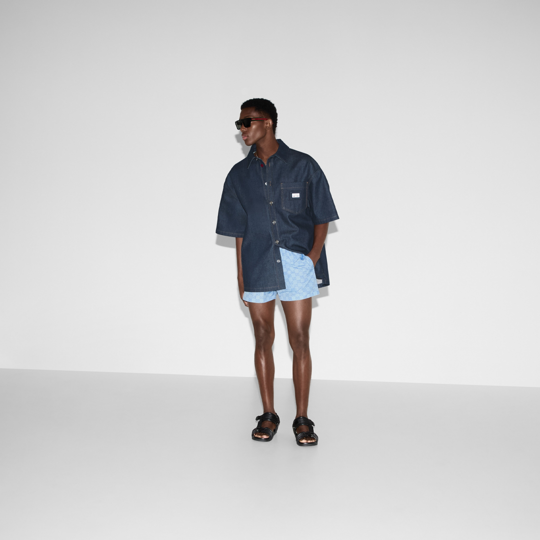 Short de bain 'Printed Poplin Tech' pour Hommes