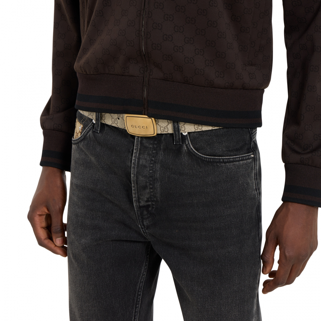 Ceinture 'Plaque Buckle' pour Hommes