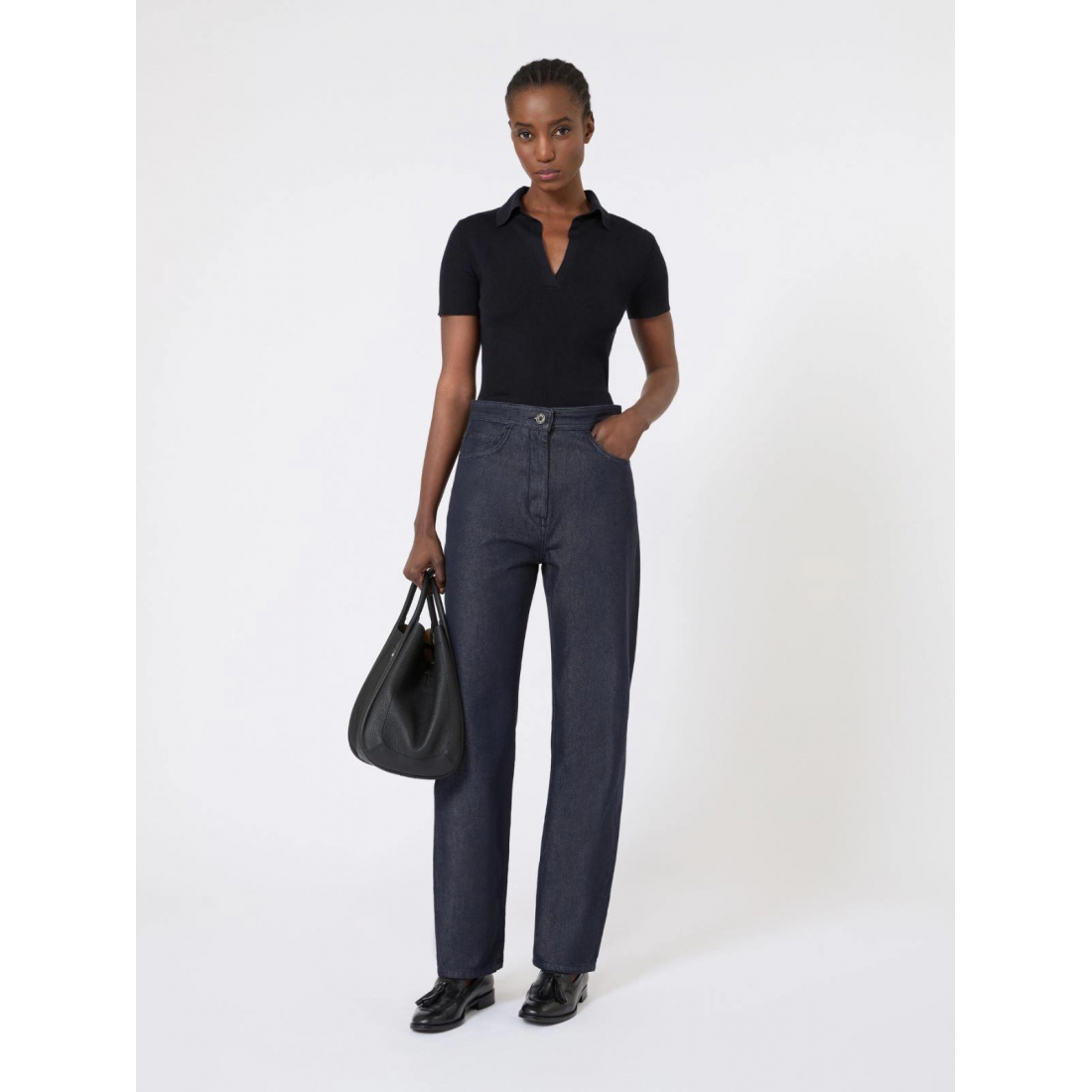 'Ribbed' Polohemd für Damen