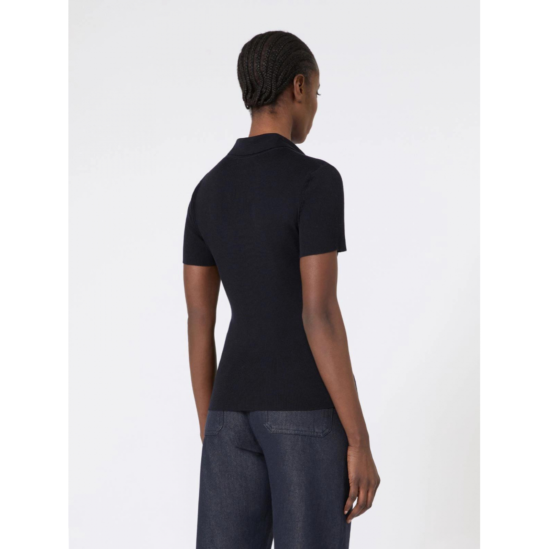 'Ribbed' Polohemd für Damen