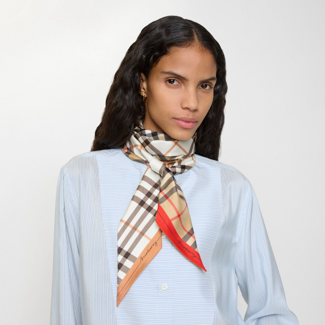 Women's 'Skinny Contrast Check' Scarf