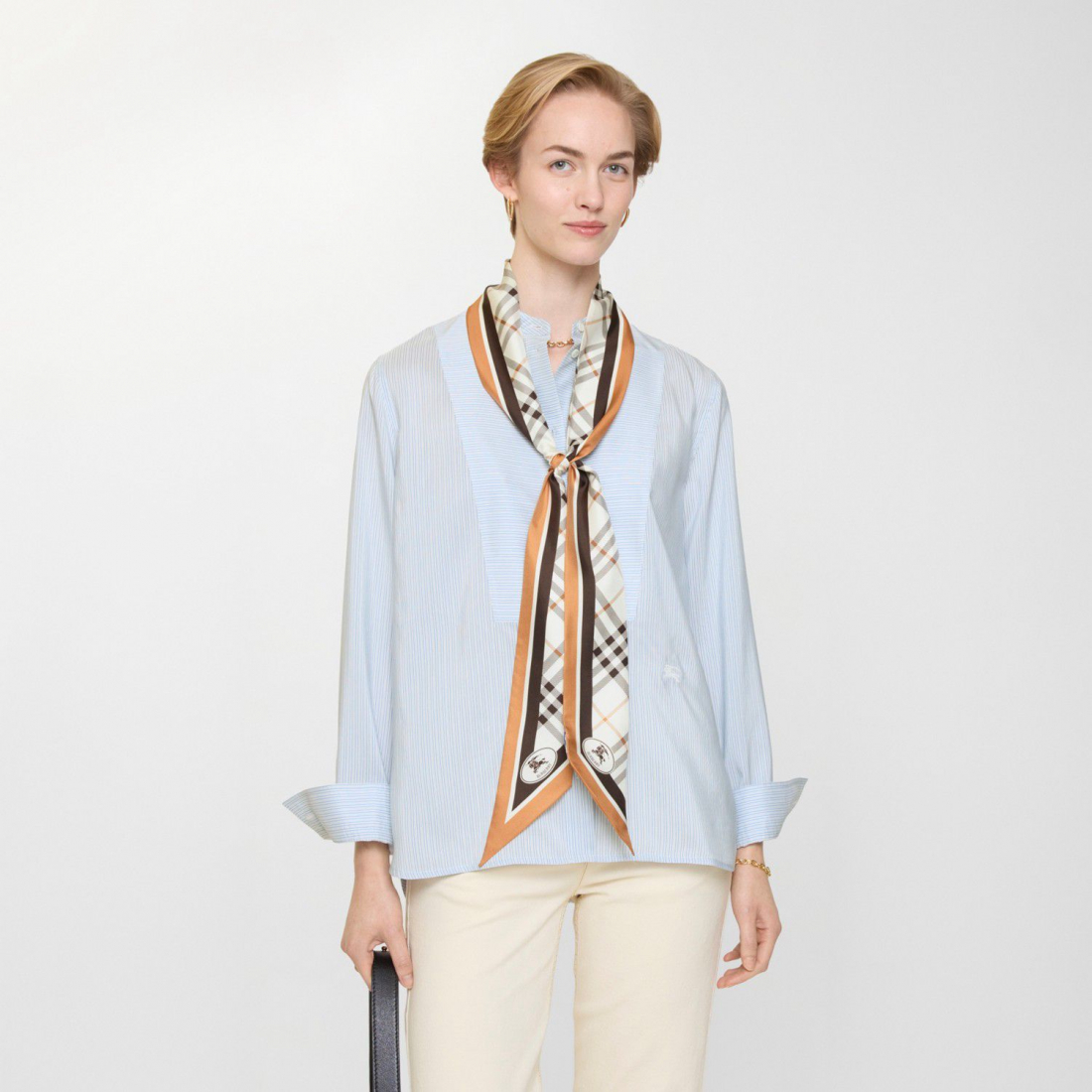 Women's 'Skinny Check Knight Stamp' Scarf