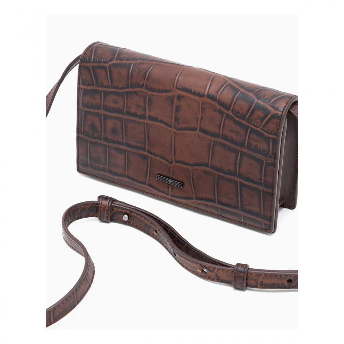 'Crocodile-Embossed' Umhängetasche für Herren
