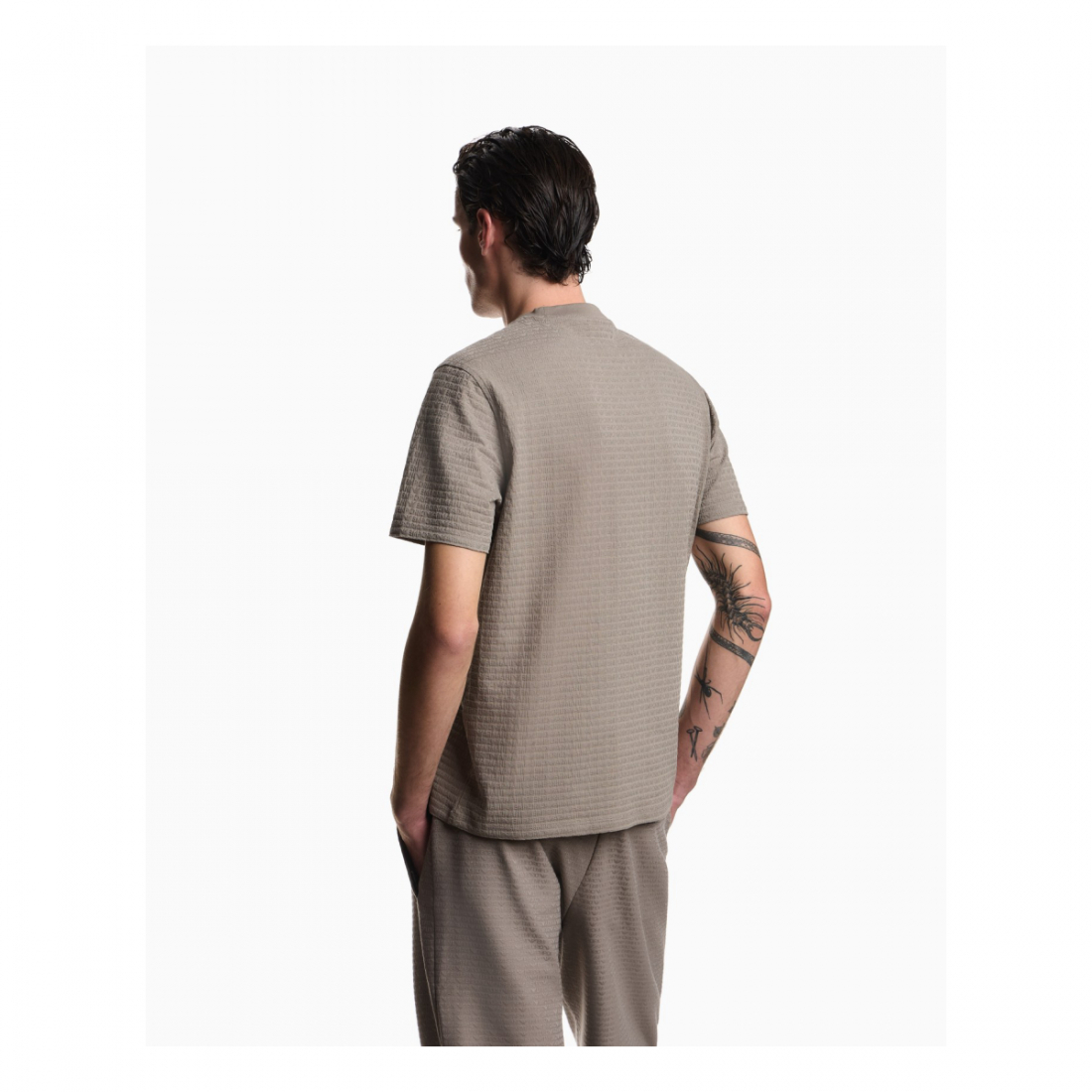 'All-Over Jacquard Lettering' T-Shirt für Herren