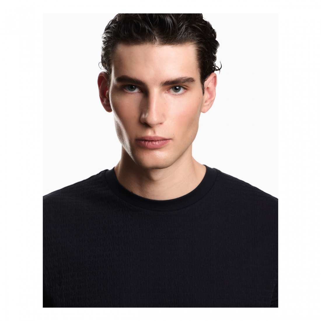 'All-Over Jacquard Lettering' T-Shirt für Herren