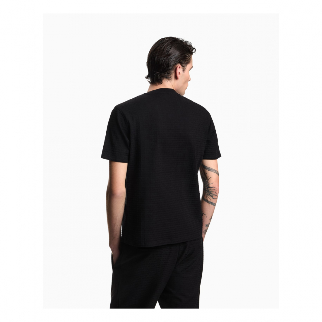 'All-Over Jacquard Lettering' T-Shirt für Herren