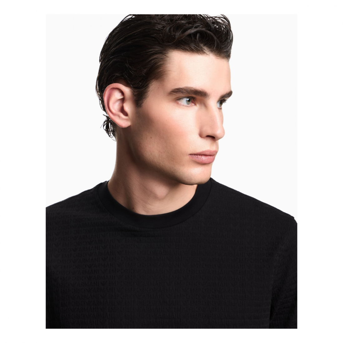 'All-Over Jacquard Lettering' T-Shirt für Herren