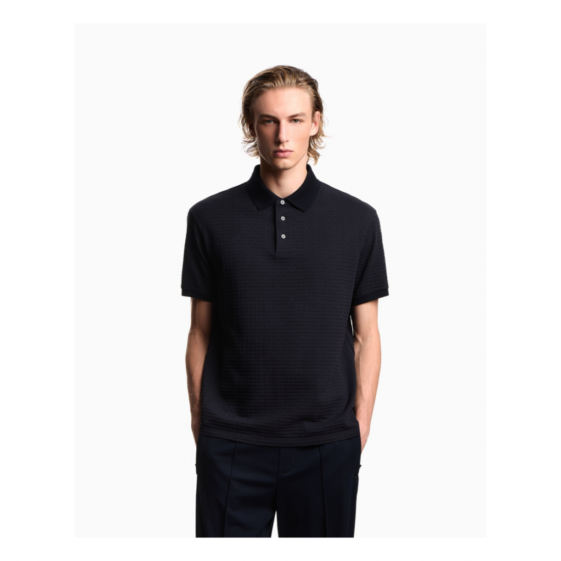 Men's 'All-Over Jacquard Lettering' Polo Shirt