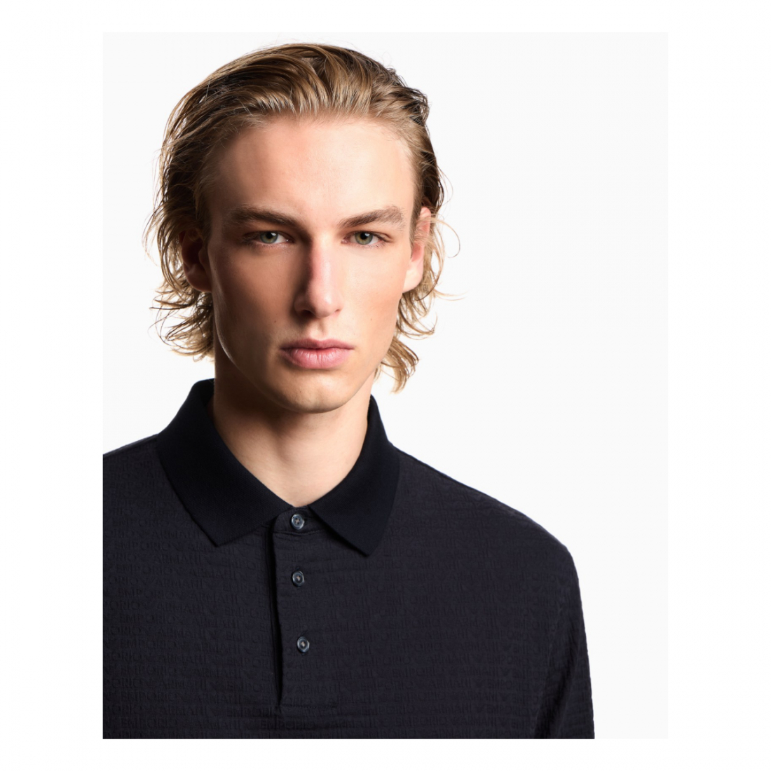 Men's 'All-Over Jacquard Lettering' Polo Shirt