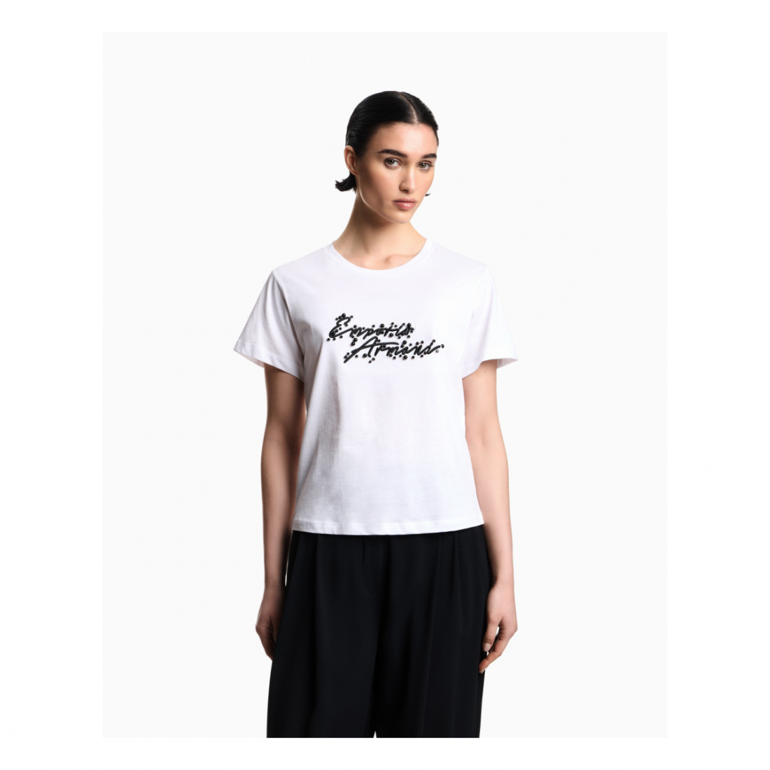 'Logo Embroidery' T-Shirt für Damen