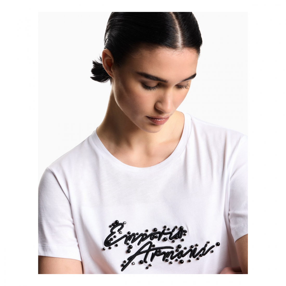 'Logo Embroidery' T-Shirt für Damen