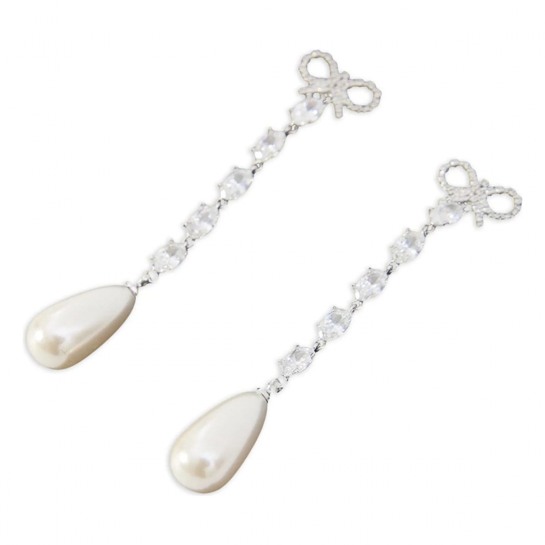 Boucles d'oreilles 'Bow Pearl Droplet' pour Femmes