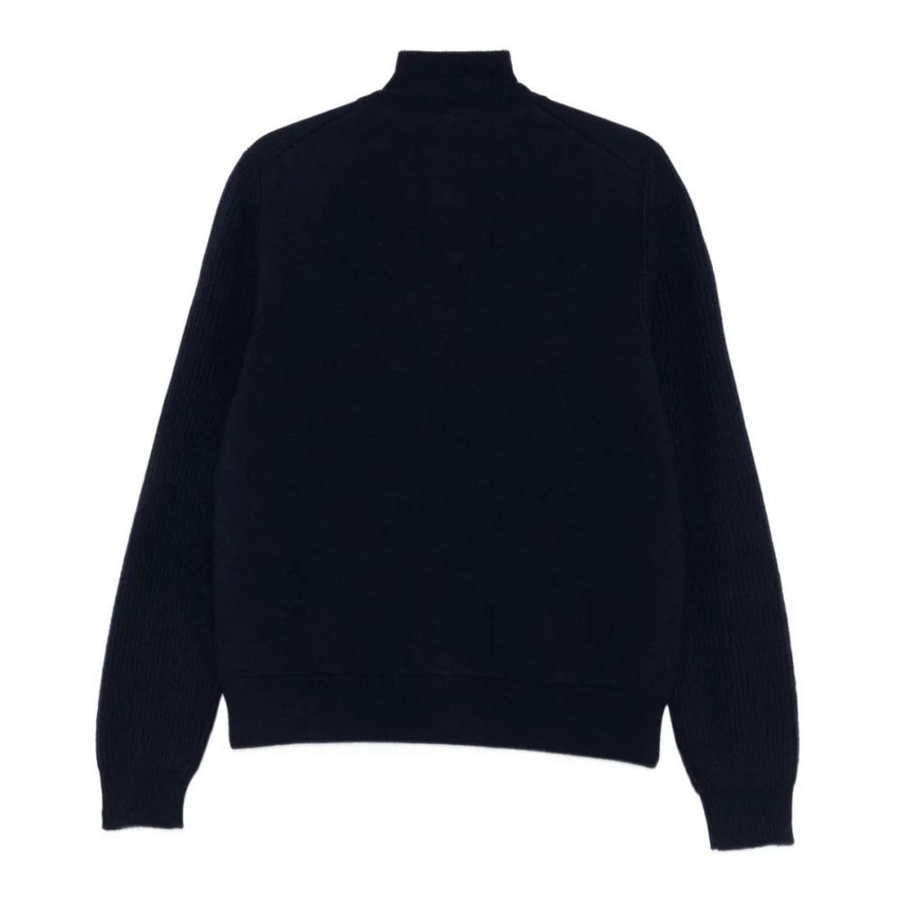 Men's 'Ribbed-Panel Button' Cardigan