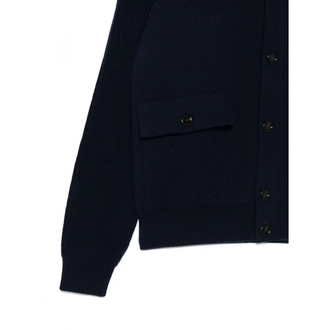 Men's 'Ribbed-Panel Button' Cardigan