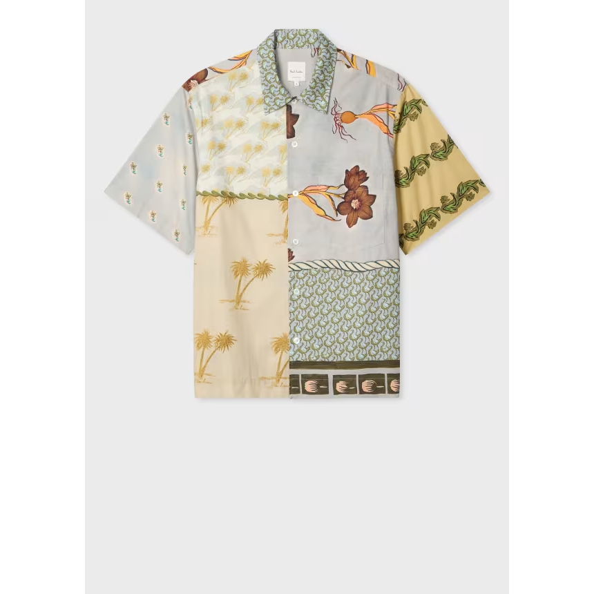 'Multi Textile Mix-Up' Kurzärmeliges Hemd für Herren