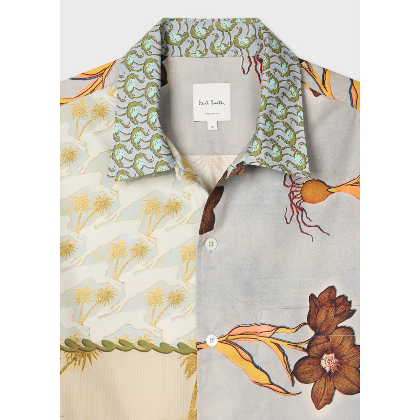 'Multi Textile Mix-Up' Kurzärmeliges Hemd für Herren