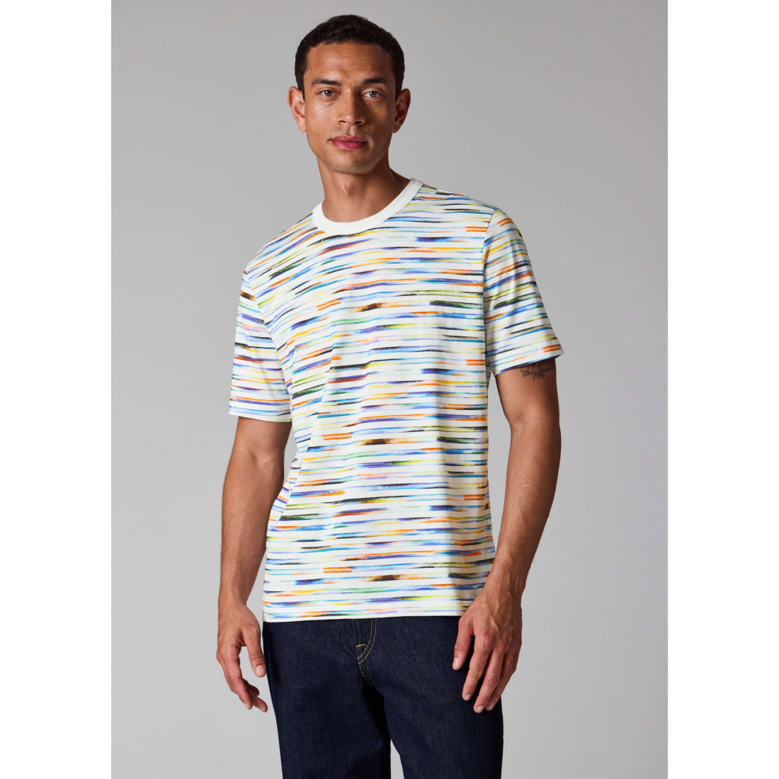 'Multicolour Stripe' T-Shirt für Herren