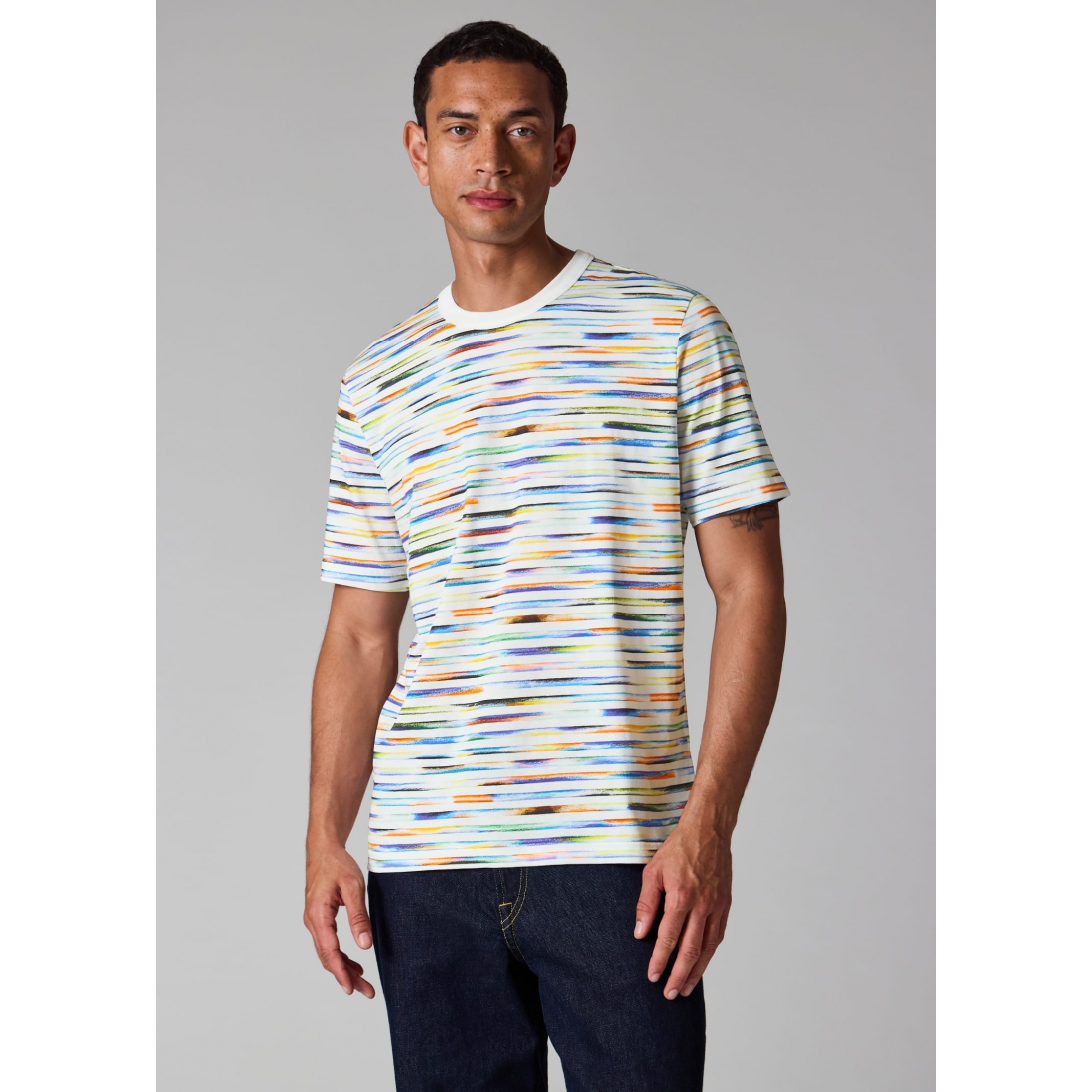 'Multicolour Stripe' T-Shirt für Herren