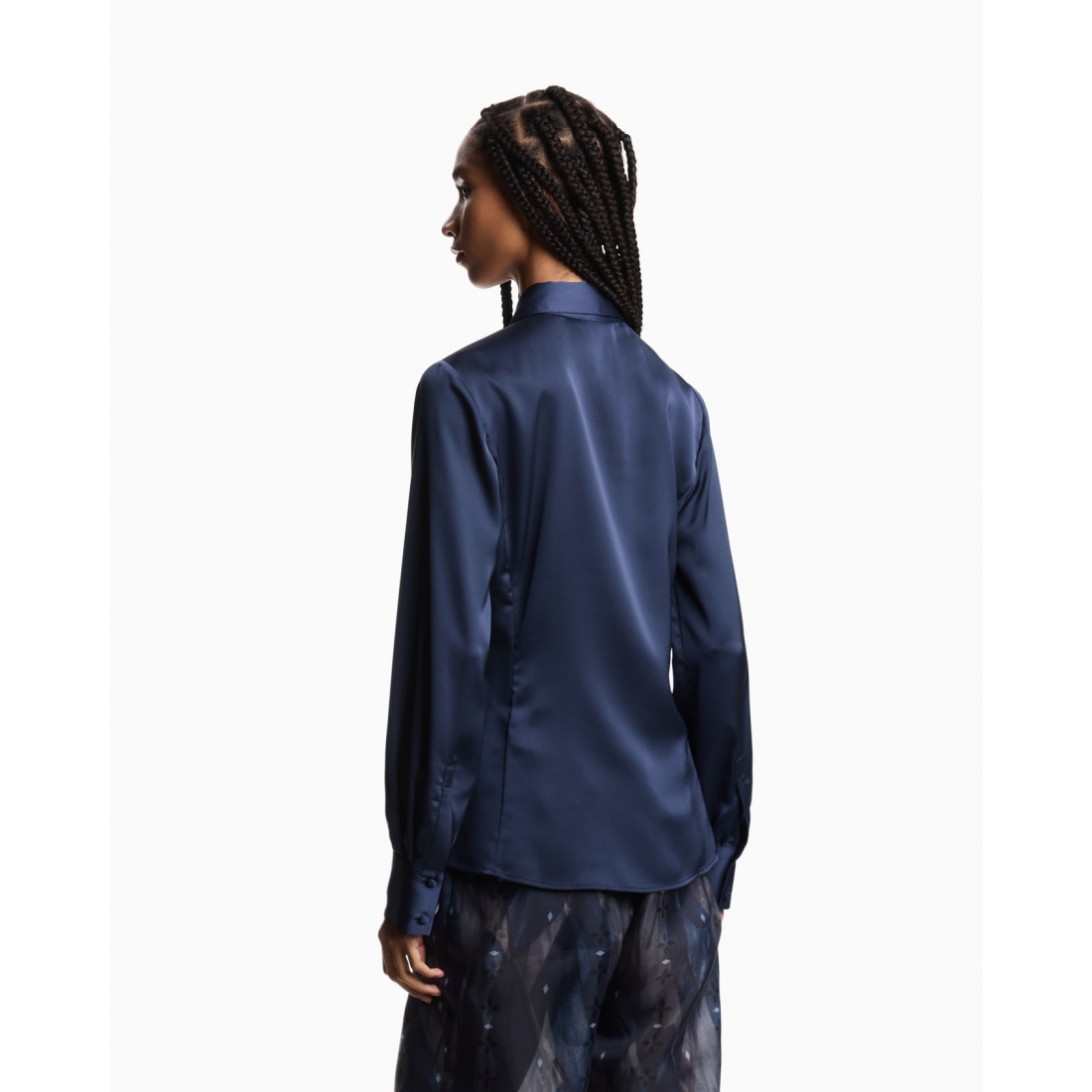 'Wrap' Langärmelige Bluse für Damen