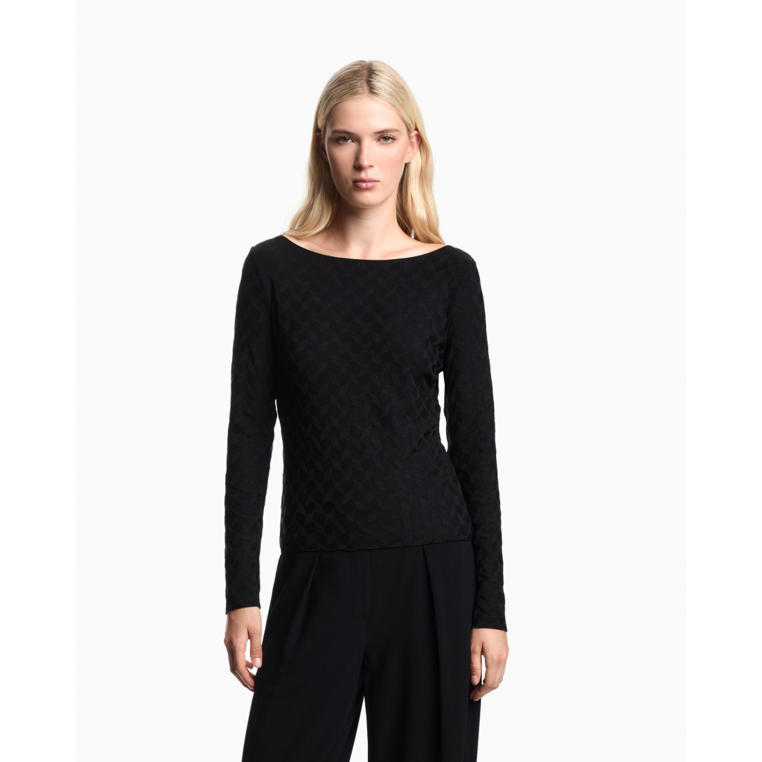 Pull 'Textured Boat-Neck' pour Femmes