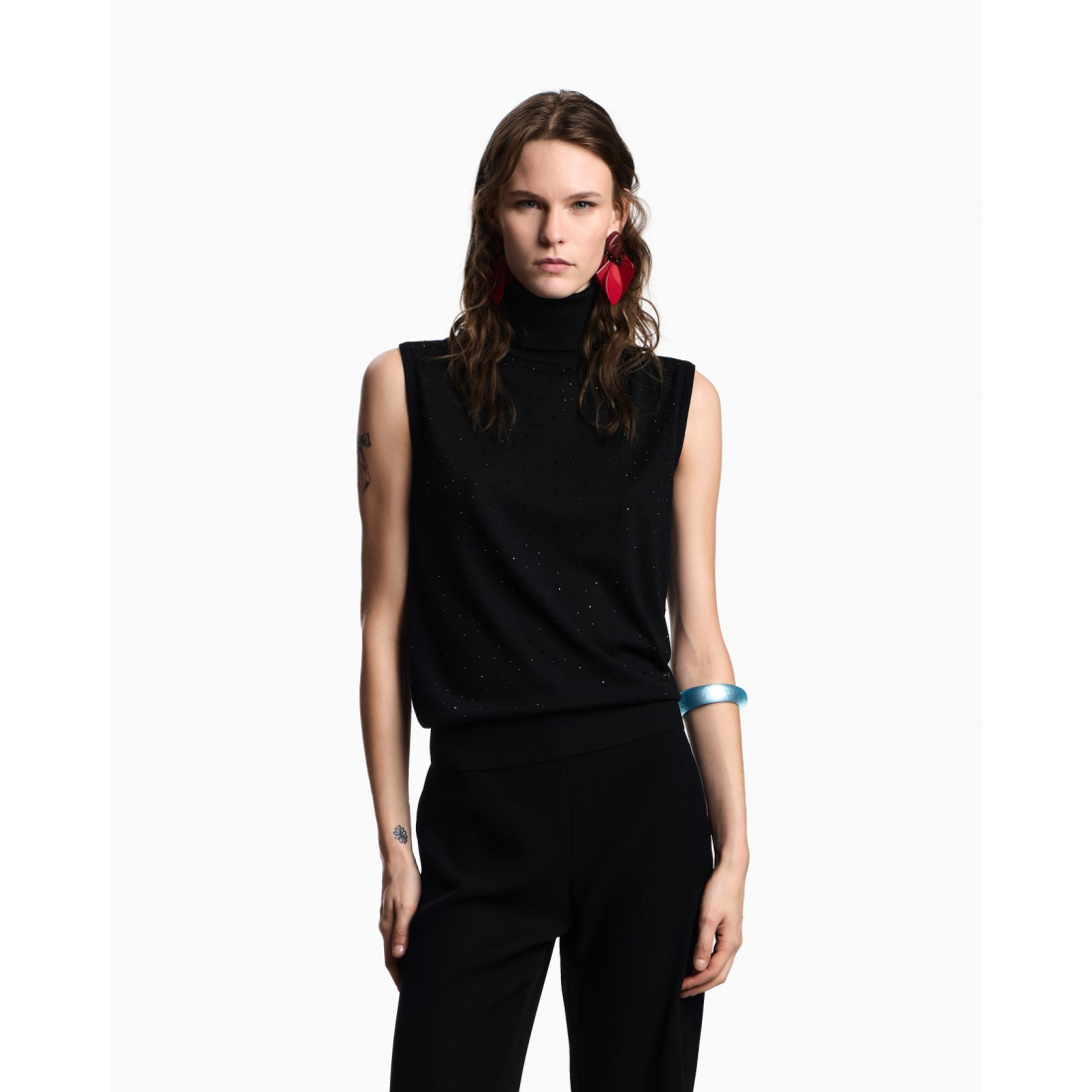 'Embellished' Rollkragen Top für Damen