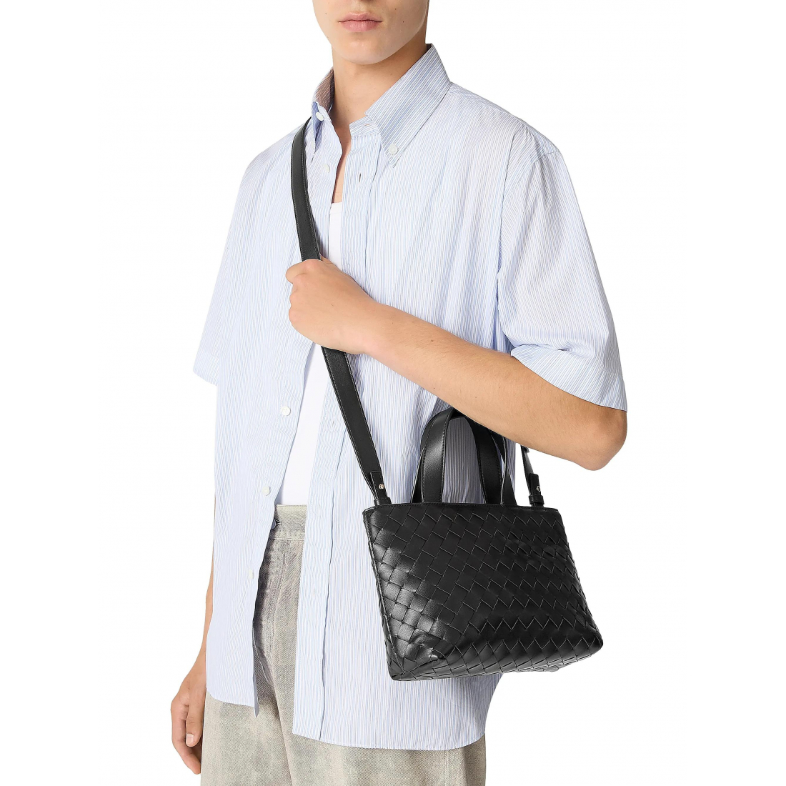 'Mini Intrecciato Zipped' Tote Handtasche für Herren