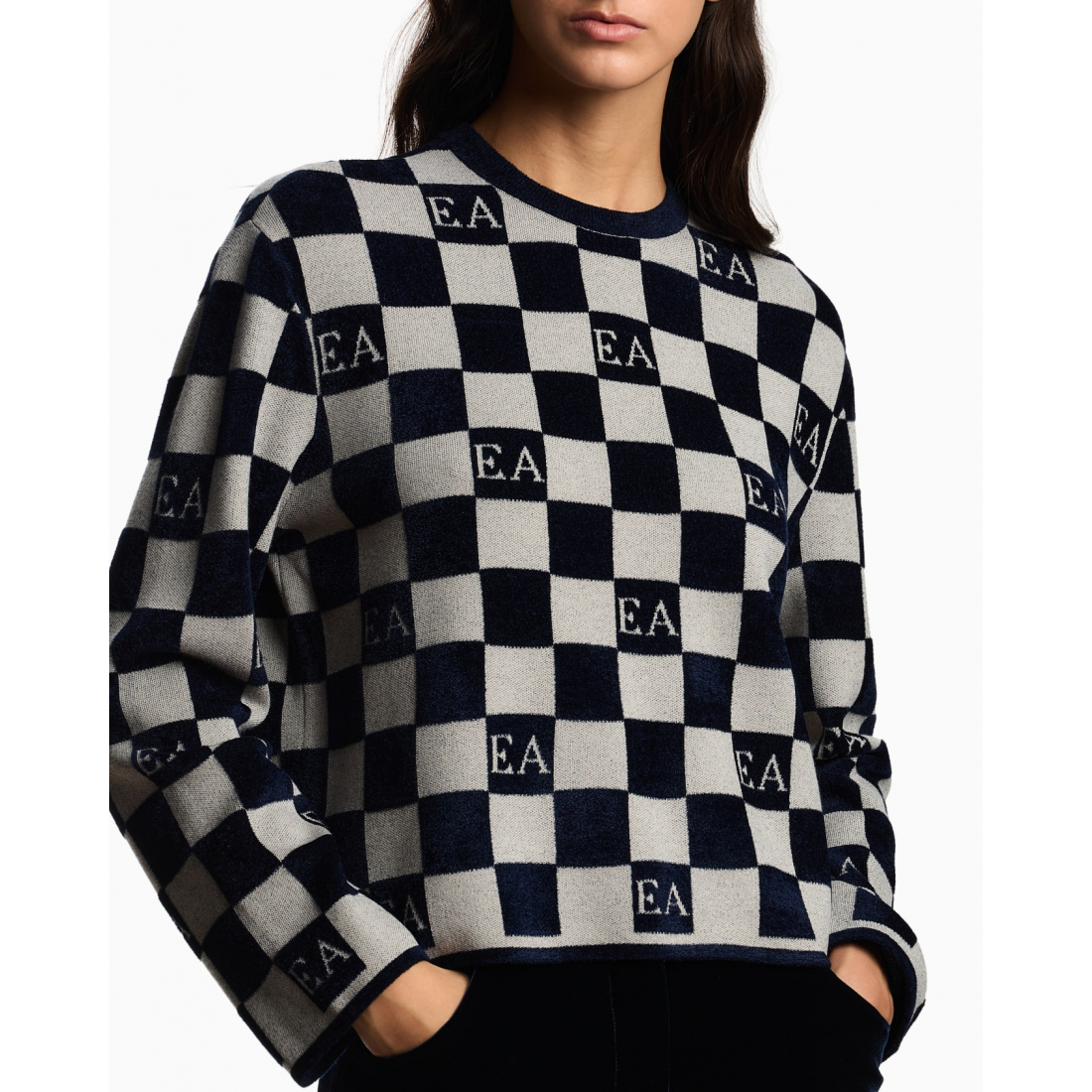 'Check Crewneck' Pullover für Damen