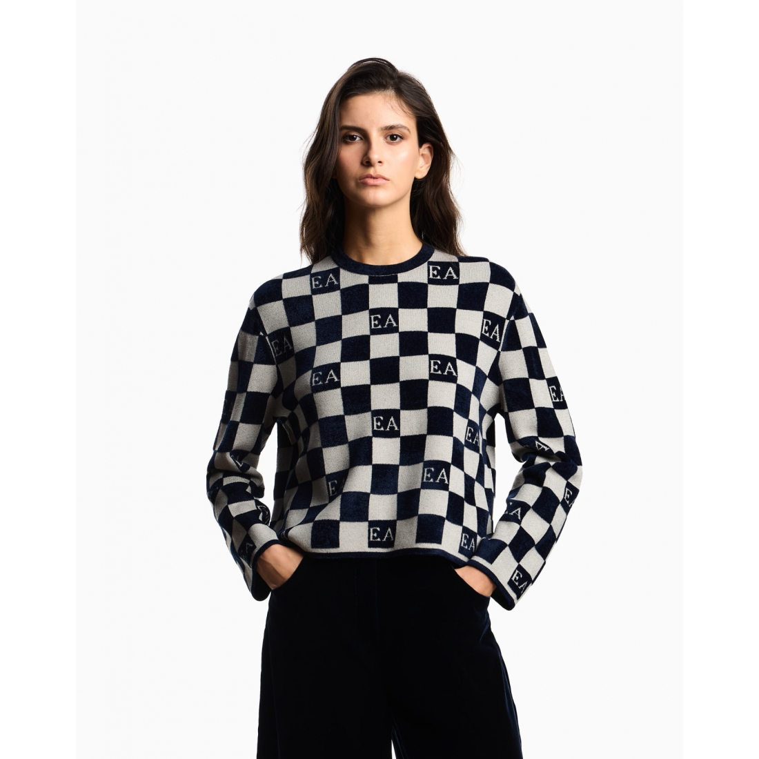 'Check Crewneck' Pullover für Damen