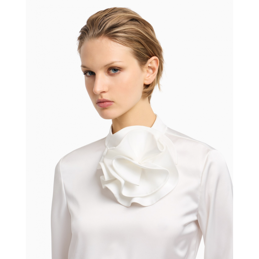 'Floral-Appliqué' Langärmelige Bluse für Damen