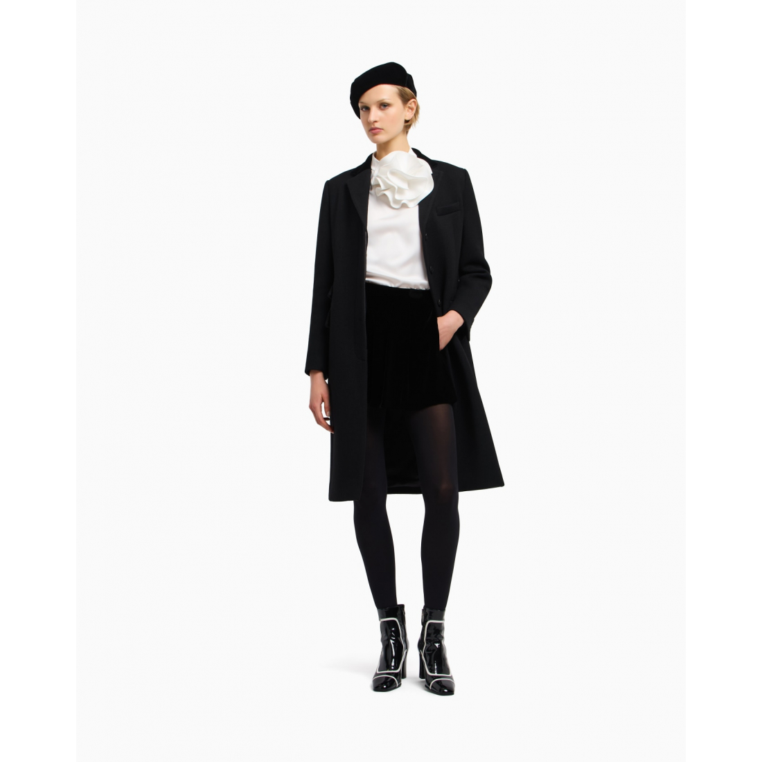 'Floral-Appliqué' Langärmelige Bluse für Damen