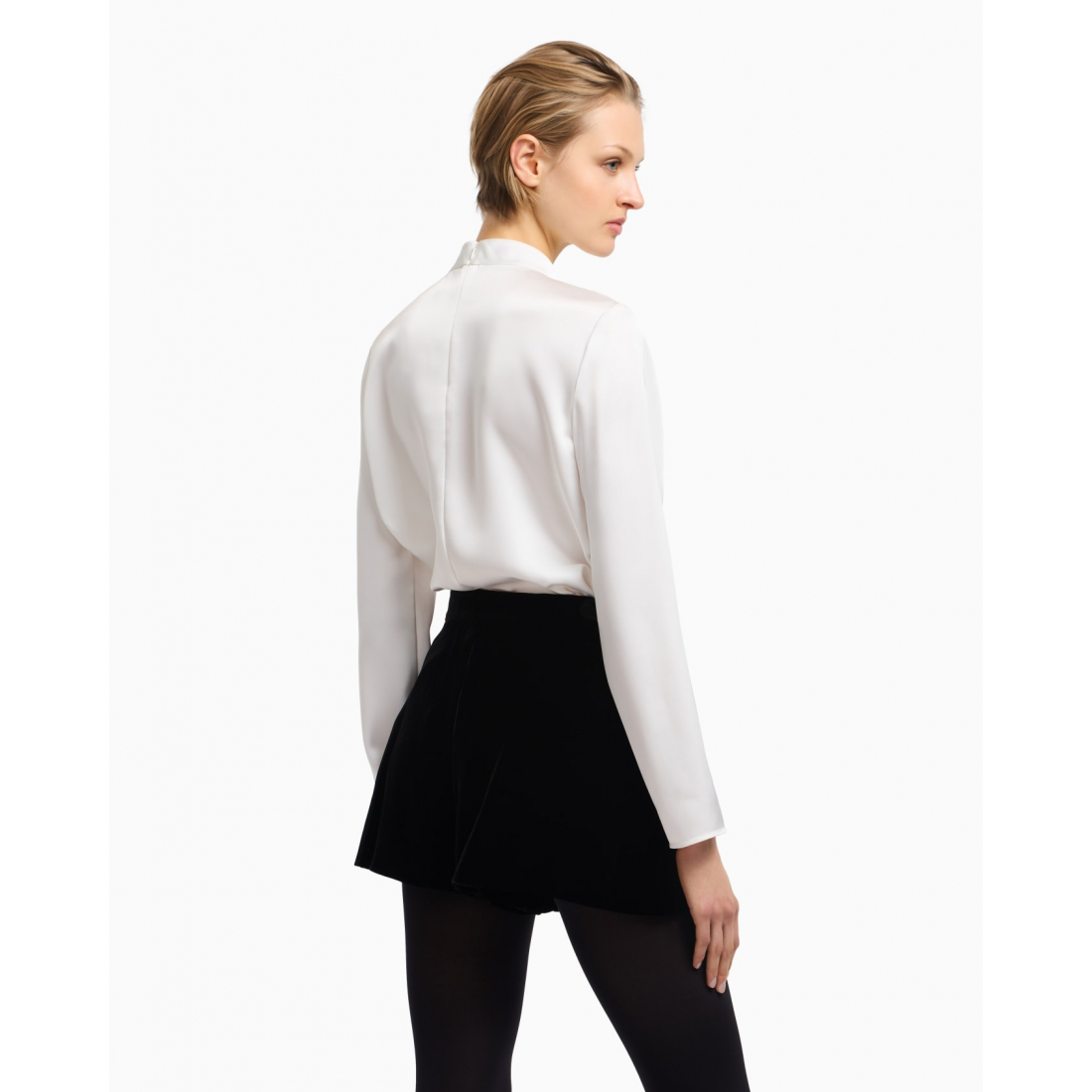 'Floral-Appliqué' Langärmelige Bluse für Damen