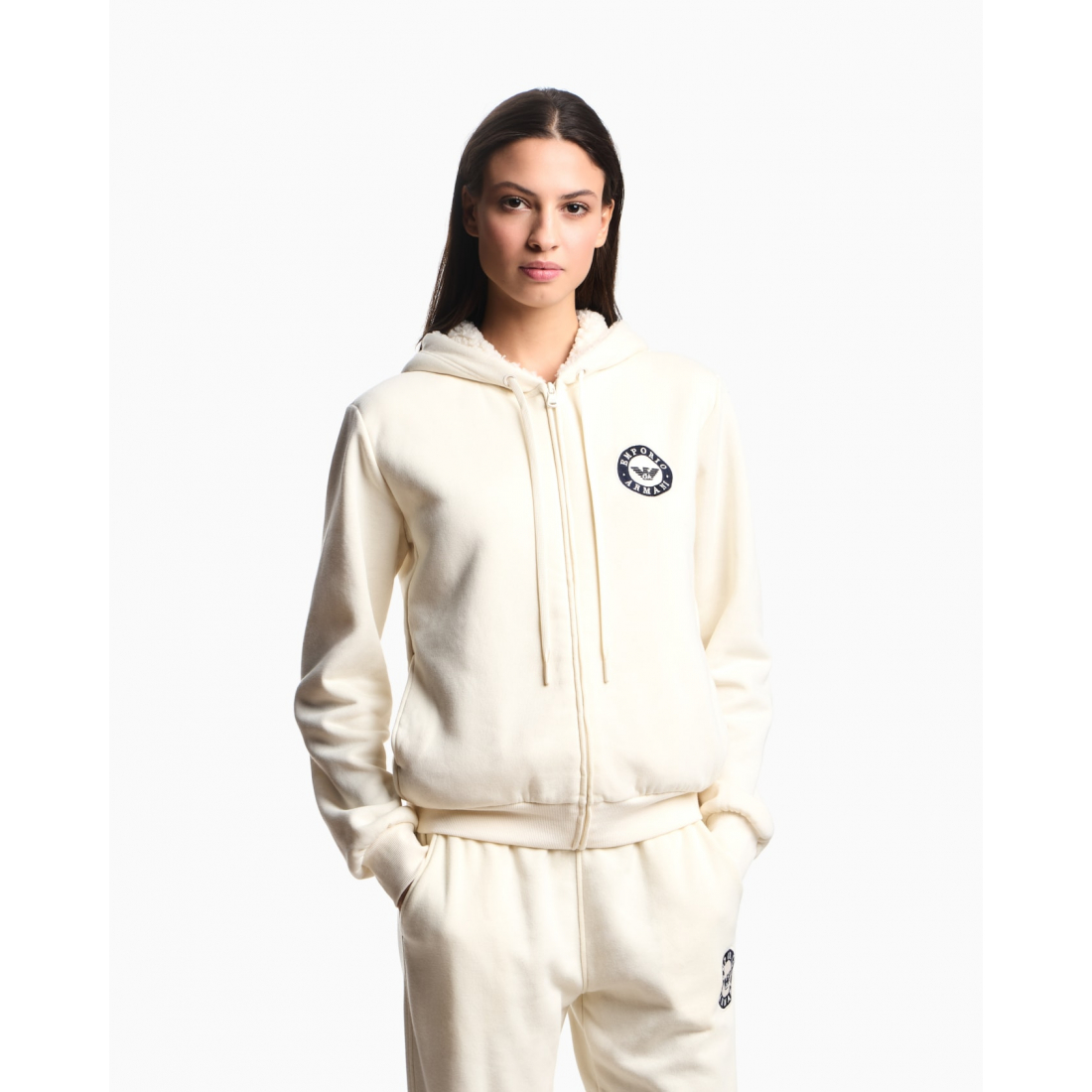Sweatshirt à capuche  'Logo-Embroidered Zip-Up' pour Femmes