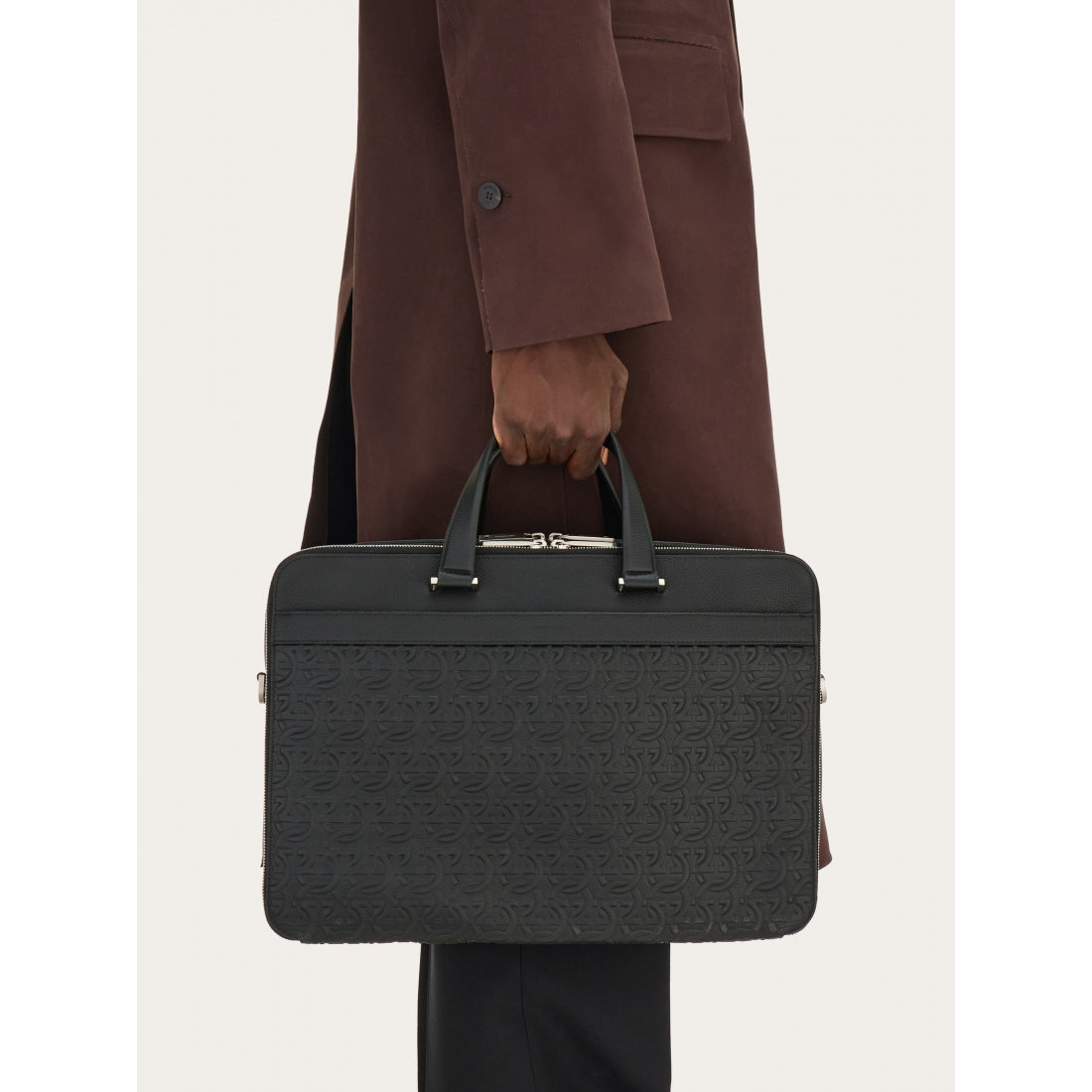 Mallette  'Embossed Gancini' pour Hommes