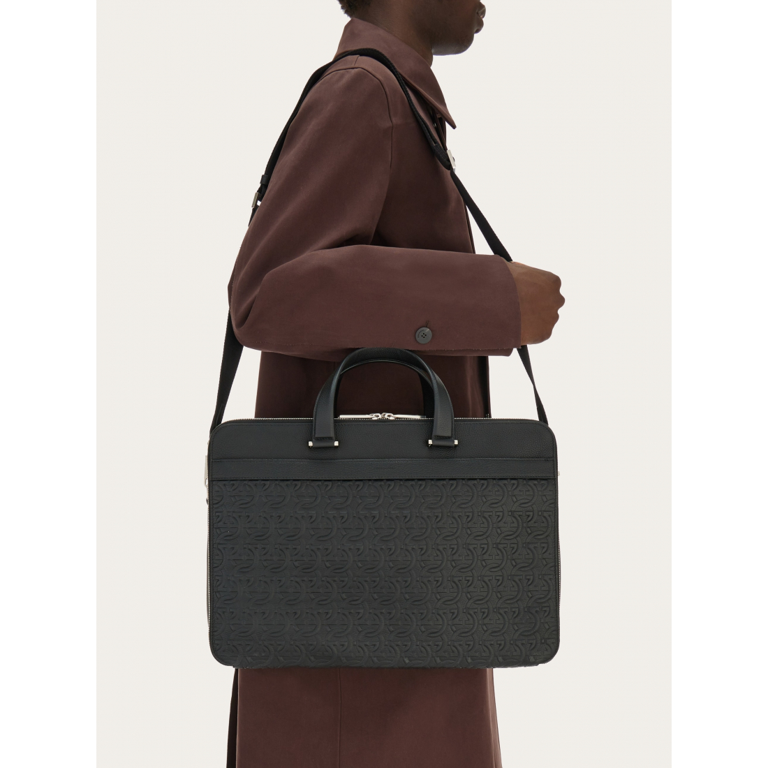 Mallette  'Embossed Gancini' pour Hommes